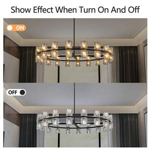 36 Inches Luxury <b>LED</b> Crystal Chandeliers Simple Modern Dining & <b>Living</b> <b>Room</b> Decorative <b>Lights</b> Includes Bulbs-<b>For</b> Home Decor - Product Image 4