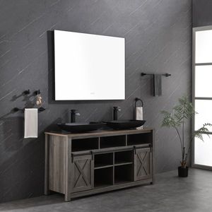 "36x24 Inch Wall-Mounted <b>Smart</b> Vanity <b>Mirror</b> with Metal Frame & LED Backlight Touch Control Anti-Fog Memory Function" - Product Image 1