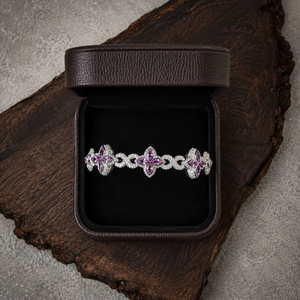 925 Sterling Silver Floral Cluster Tennis <b>Bracelet</b> Luxury Women Jewelry Twisted <b>Bracelet</b> - Product Image 5