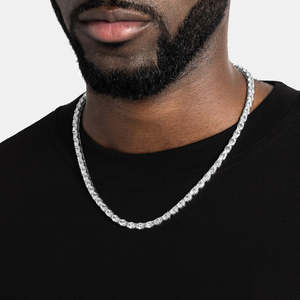 Collier tennis en moissanite taille ovale VVS1 couleur D, argent sterling 925, chaîne de luxe style hip-hop - Product Image 2