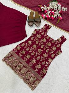Lanzamiento del Nuevo Conjunto de Fiesta de Diseñador: Top, Sharara, Plazzo y Dupatta - Product Image 6