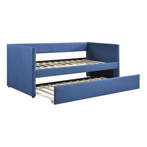 Mobili per la casa moderna 1pc Daybed con Trundle blu tessuto tappezzeria legno telaio letti categoria di prodotto - Product Image 6