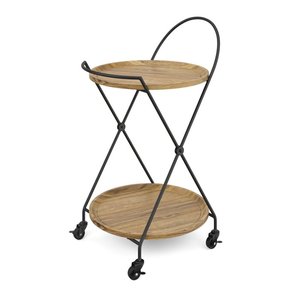 Carrito de Vino de Metal Negro de 2 Niveles Sheeraz International, Carrito de Cocina para Alimentos, Comestibles, Hoteles, Almacenamiento, Sala de Estar, Bar Móvil - Product Image 5