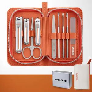 Manicure Kit 9 In 1 Stainless Steel Nail Care Tools Portable <b>Case</b> Classic Style Adult Use - Product Image 5