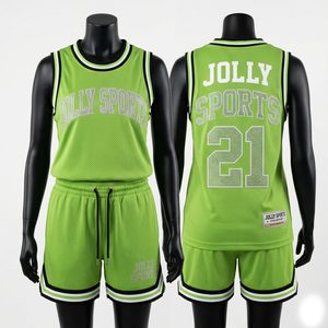 Premium Women Basketball Uniform <b>Set</b> 180 GSM Lightweight <b>Mesh</b> Fabric Olive Green Black Trim Custom Sublimation Logo Women's <b>Sets</b> - Product Image 3