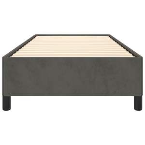 Cadre de lit rembourré en velours gris foncé 100% polyester, fabriqué en contreplaqué et bois d'ingénierie - Product Image 5