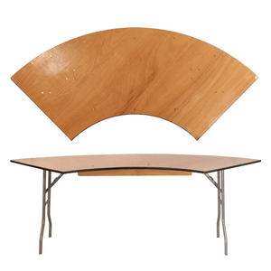 Veelzijdige opvouwbare S-vormige houten tafel - geschikt voor boerderijen & hotels, draagbaar & makkelijk schoon te maken voor bruiloften, banketten & evenementen - Product Image 1