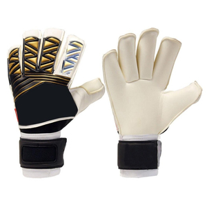 Wholesale Football Goalkeeper <b>Gloves</b> Full Finger Non Slip Breathable PU Leather Unisex Hook And Loop Closure White Beige - Product Image 1