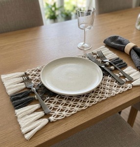 Beautiful Macrame Placemats for <b>Dinner</b> Plates Plant Pots Table Cover Boho Dining Table Decor and Home Styling From India - Product Image 2