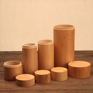 Artisanat en bambou de haute qualité, tubes de rangement épais pour épices et feuilles de thé, boîte en tube naturel faite à la main - Product Image 5