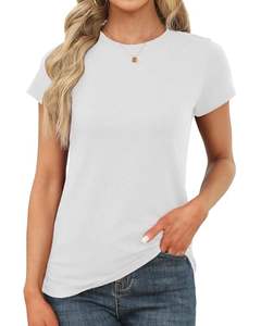 Vêtements de fitness pour femmes, col rond, design léger, manches courtes, microfibre, vente en gros, personnalisés, séchage rapide - Product Image 5