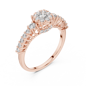 Anillos Vowlyn Anillo de promesa en forma de corazón de 14K para su regalo romántico con acabado dorado pulido - Product Image 2