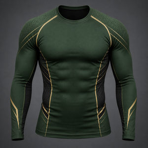 Rashguard personnalisé pour hommes en polyester et spandex, manches longues, pour marques de grappling américaines, étiquette privée, faible MOQ - Product Image 4