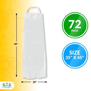 Confezione da 72 Grembiuli Monouso in Vinile 89x114 cm Bianchi con Orlo per Lavorazione Carni e Manipolazione Alimenti Unisex Industriali - Product Image 2