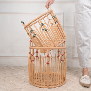 Great quality home essentials rattan cane <b>hamper</b> <b>basket</b> xmas holiday themed storage <b>baskets</b> - Product Image 1
