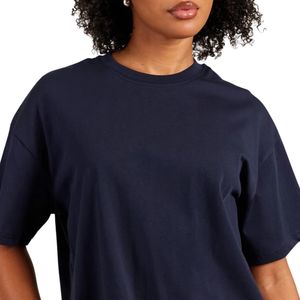 T-shirt en coton pour femme, coupe ample décontractée, manches courtes, col rond, streetwear, tee-shirt basique, fabricant OEM ODM, vente en gros - Product Image 1