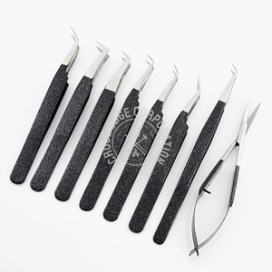 Puntas de fibra de superventas, pinzas profesionales para extensión de pestañas, pinzas clásicas curvas para un agarre perfecto a las pestañas, nunca se desliza - Product Image 4