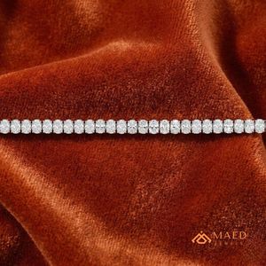 สร้อยข้อมือเทนนิสประดับมอยส์ซาไนต์สีเงินสำหรับผู้หญิง สร้อยข้อมือแบบโซ่เส้นเล็ก เครื่องประดับแฟชั่น ของขวัญวันครบรอบแต่งงาน คอลเลคชั่นสุดหรู - Product Image 4