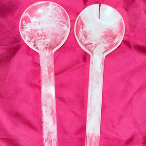 Cuchara y Tenedor de Resina Hechos a Mano de Buena Calidad, con Acabado Espejo, Ecológicos, para Servir en Fiestas y Cocina, Personalizables - Product Image 1