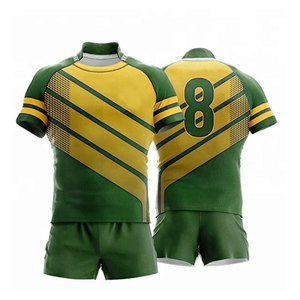 Nuevo Uniforme de Rugby de Manga Corta, Secado Rápido, Transpirable, con Patrón de Letras y Logotipo Frontal, Hecho en Pakistán - Product Image 2