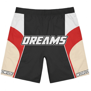 กางเกงขาสั้นวินด์เบรกเกอร์โพลีเอสเตอร์น้ำหนักเบา 115 GSM สีดำ ดีไซน์แผงสีน้ำเงิน ระบายความชื้นได้ดี พิมพ์ลายโลโก้ตามสั่ง กางเกงขาสั้นผู้ชาย - Product Image 4