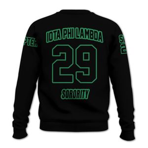 Veste universitaire personnalisée Iota Phi Lambda, veste universitaire noire et vert émeraude personnalisée, sweat-shirt de la sororité Iota Phi Lambda - Product Image 6