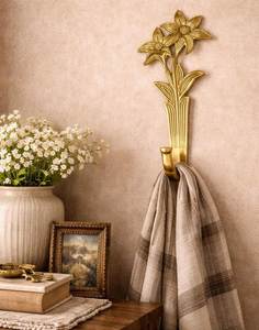 Ganchos de Pared de Latón Hechos a Mano, Colgador Decorativo Tradicional Indio, Accesorio de Almacenamiento de Alta Calidad para Montar en la Pared - Product Image 4