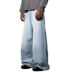 <b>Men</b>’s Fashion Baggy Denim <b>Jeans</b> Loose Fit Oversized Silhouette Wide Leg Casual Streetwear <b>Trousers</b> Premium - Product Image 2