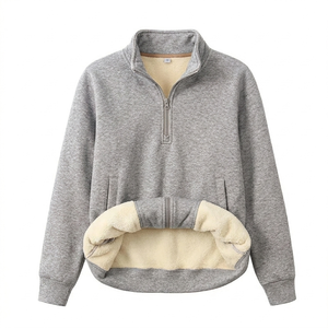 เสื้อสเวตเชิ้ตผู้ชายแบบคอซิป ¼  ปักโลโก้ตามสั่ง ลายแกะ  ผ้าถักสำหรับฤดูหนาว โพลีเอสเตอร์/คอตตอน - Product Image 2