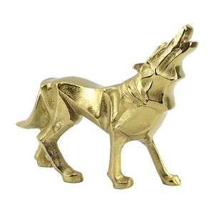 Jaffs Exports - Escultura de Lobo Dorado de 19.5 cm de Alto x 7.5 cm de Ancho x 25 cm de Largo, Decoración Artística para Mesa, Diseño Moderno, Hecho a Mano, Chapado en Oro - Product Image 4