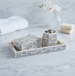 Ensemble brûleur d'encens géométrique en marbre avec plateau, diffuseur d'aromathérapie, utilisation toute saison - Product Image 3