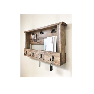 Porte-clés mural en bois artistique pour entrée, conçu pour l'organisation fonctionnelle et le style décoratif - Product Image 5