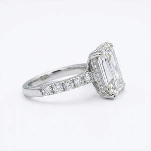 Luxury Lab Grown <b>Emerald</b> Cut Diamond <b>Ring</b> Solitaire 18K White Gold IGI Certified Engagement Wedding Party - Product Image 3