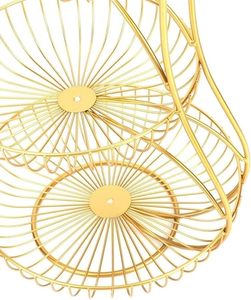 3 Tier Wire Fruit Basket Round Metal Standing Display <b>Stand</b> for Kitchen Counter Fruit <b>Vegetable</b> Storage Organizer Home Decor - Product Image 6