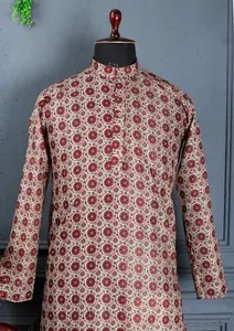 Camisa de Verano Étnica Casual para Hombre, Tejida a Mano con Estampado, 100% Algodón, Cuello Camisero, Transpirable, Ecológica, Personalizable - Product Image 3