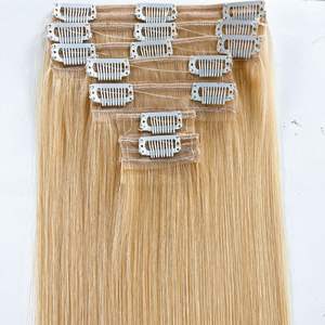 Extensions de cheveux humains vierges lisses à clipser, qualité 10A, 8-32 pouces, double trame machine, vente en gros, fournisseur d'usine vietnamienne - Product Image 4