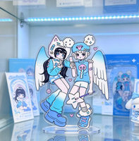 Figurine en acrylique personnalisée de fille ange anime, personnage de dessin animé ailé transparent, pour cadeau et décoration, usine OEM ODM