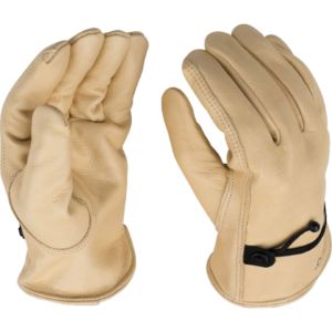 Gants de conduite robustes en cuir pleine fleur pour hommes, avec dragonne réglable, respirants, chauds et épais, polyvalents pour le jardinage - Product Image 1