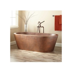Modern Elegant Oval <b>Hammered</b> Double Wall Copper Bathtub Freestanding Seamless Luxury Eco-Friendly Durable Portable Soaking Tub. - Product Image 1