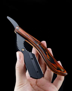 Rasoir à lames droites professionnel de qualité supérieure pour barbier, nouveau design, manche en bois, acier inoxydable, pour rasage humide et bikini - Product Image 3