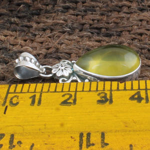 Pendentif en quartz citron naturel, argent sterling 925, collier artisanal en pierre précieuse jaune, bijoux pour femmes, vente en gros - Product Image 4