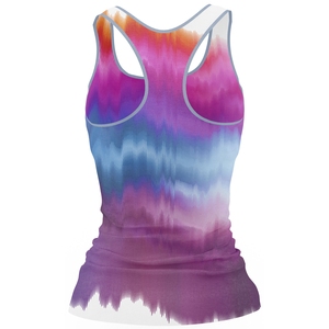 <b>High</b> Elastic Women Racerback Tank <b>Top</b> Colorful Gradient Tie Dye Print Summer Sleeveless Gym Yoga Vest Breathable Sports <b>Top</b> - Product Image 5