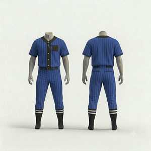 Ensemble uniforme de baseball personnalisé pour homme – Maillot rayé orange et pantalon respirant en polyester à manches courtes avec fermeture boutonnée – Tenue d'équipe - Product Image 3