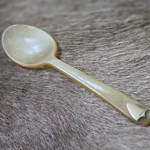 <b>Small</b> Eco-Friendly <b>Mirror</b> Polish Buffalo Horn Spoon Classic Design for Serving Food and Party Decorations Kitchenware Essential - Product Image 1