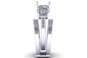 Luxury gold silver ladies <b>ring</b> yellow white rose style moissanite cvd colour stone <b>cz</b> vvs2 d princess round 3.74 cts charm - Product Image 3
