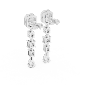 Boucles d'oreilles pendantes en diamant cultivé en laboratoire, forme géométrique multi-formes, émeraude et diamant rond, bijoux en diamant pour femmes - Product Image 4