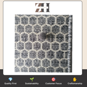 Premium Hexagonal Hand Woven Wool <b>Rug</b> Custom Size and <b>Colours</b> High Quality Bulk Wholesale Manufacturer Supplier and Exporter - Product Image 6