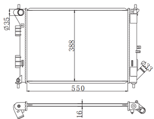 Venta caliente nueva pieza de automóvil de fábrica Kit de radiador de alta calidad para HYUNDAI/KIA ELANTRA 1,6/1.8L 2011- <span class=keywords><strong>MT</strong></span> - Product Image 3