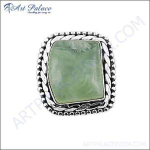 Ethnic Designer Prenite Gemstone <b>Silver</b> <b>Brooch</b> Glamours Handmade Fashion Accessory - Product Image 1