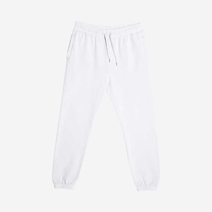 <b>Men's</b> <b>White</b> Cotton Sweatpants Elastic Waist Drawstring Casual Joggers Autumn Wear Side Pockets Breathable Midweight Knitted - Product Image 1